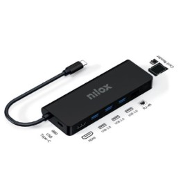 Docking station USB-C 8 in 1 Nilox NXDSUSBC04: HDMI 4K, 3 USB 3.0, SD, Ethernet, PD 100 W