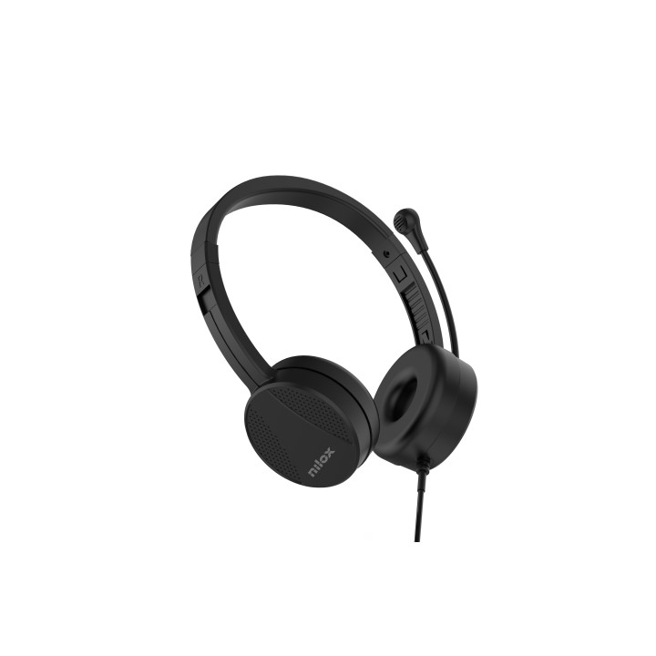 Cuffie con microfono USB Nilox NXAUSB01, stereo on-ear, cavo 1,8 m, nere