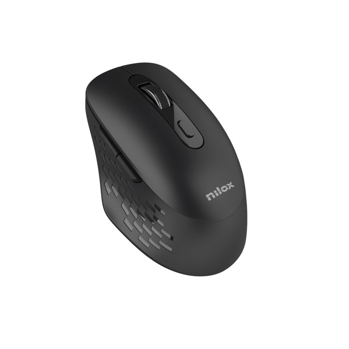 Mouse wireless Nilox NXMODWI01, 2,4 GHz + Bluetooth, 1600 DPI, 6 tasti silenziosi, nero
