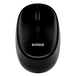 Mouse wireless ricaricabile Nilox NXMDWS102, Bluetooth + 2,4 GHz, 1600 DPI, tasti silenziosi, nero