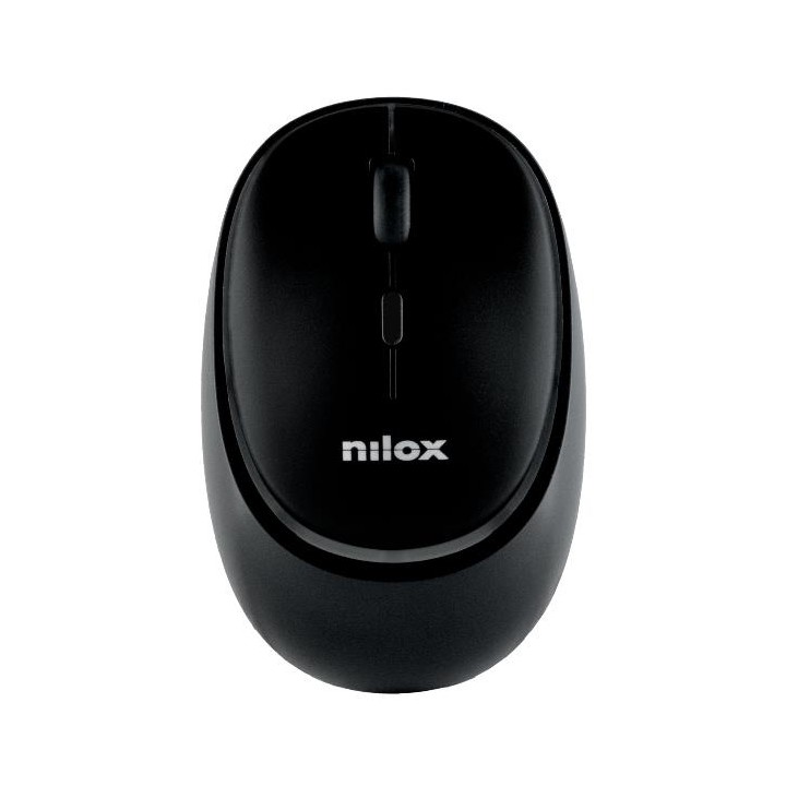 Mouse wireless ricaricabile Nilox NXMDWS102, Bluetooth + 2,4 GHz, 1600 DPI, tasti silenziosi, nero