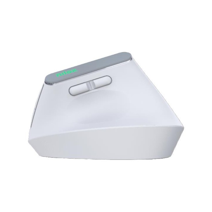Mouse verticale ergonomico ricaricabile Nilox NXMOEVR01W, Bluetooth 5.2 + 2,4 GHz, 1600 DPI, bianco