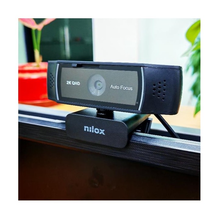 Webcam Nilox NXWCA2K12 2K con autofocus, doppio microfono e filtro privacy, USB