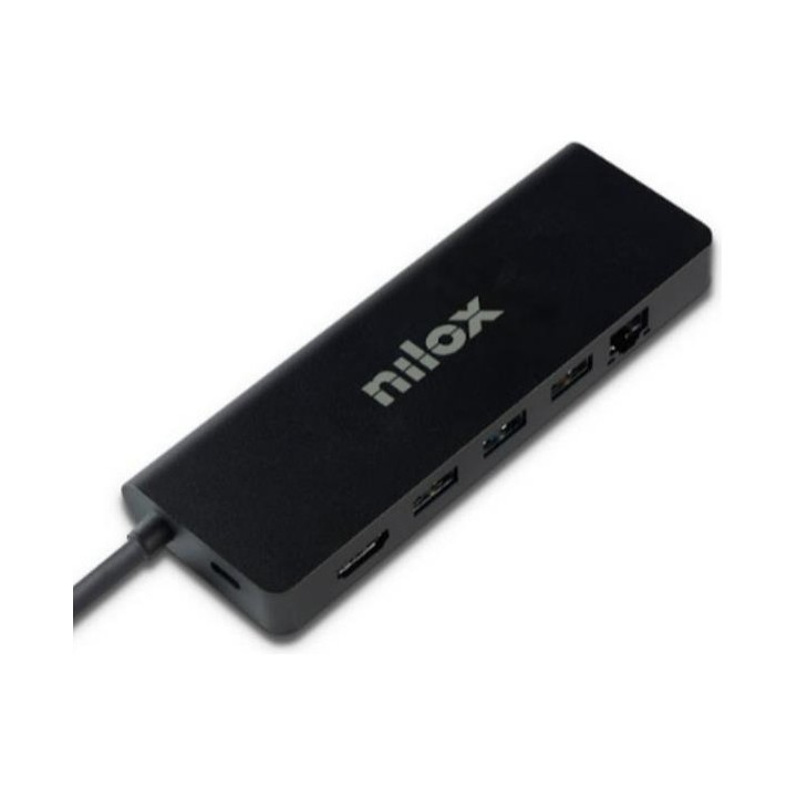 Docking station USB-C 8 in 1 Nilox NXDSUSBC04: HDMI 4K, 3 USB 3.0, SD, Ethernet, PD 100 W