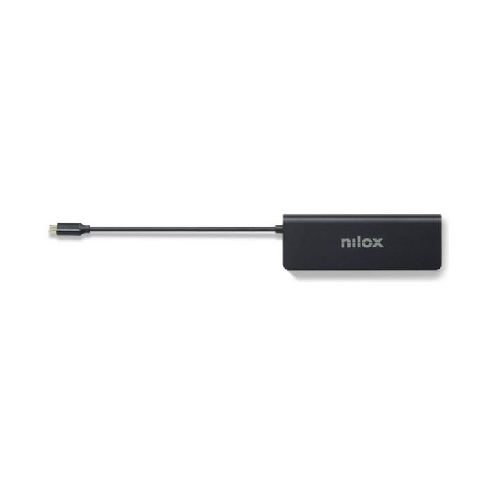 Docking station USB-C 8 in 1 Nilox NXDSUSBC04: HDMI 4K, 3 USB 3.0, SD, Ethernet, PD 100 W