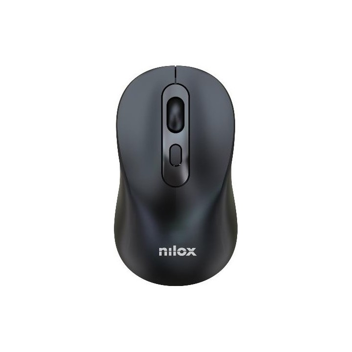 Mouse wireless ricaricabile Nilox NXMDW101, Bluetooth 5.2 + 2,4 GHz, 1600 DPI, nero