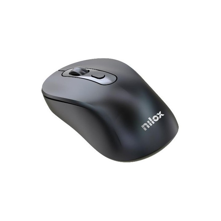 Mouse wireless ricaricabile Nilox NXMDW101, Bluetooth 5.2 + 2,4 GHz, 1600 DPI, nero