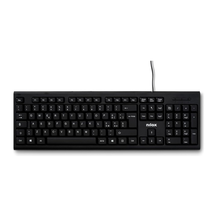 Tastiera USB Nilox NXKBIT000011, layout italiano, 105 tasti, nera
