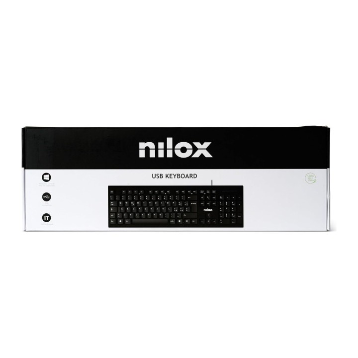 Tastiera USB Nilox NXKBIT000011, layout italiano, 105 tasti, nera